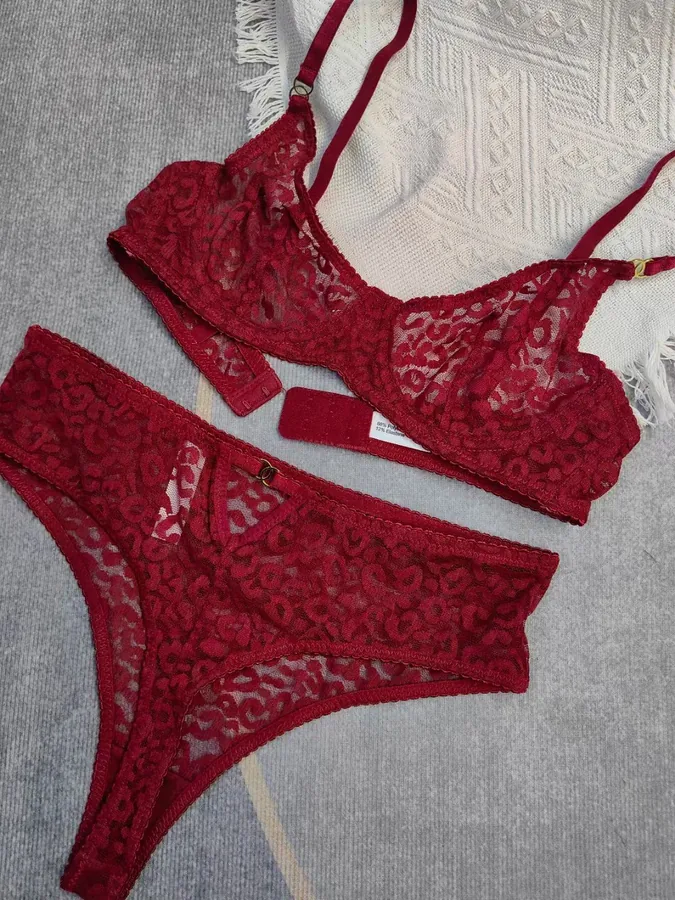 Jacquard-Spitzen-BH-Set