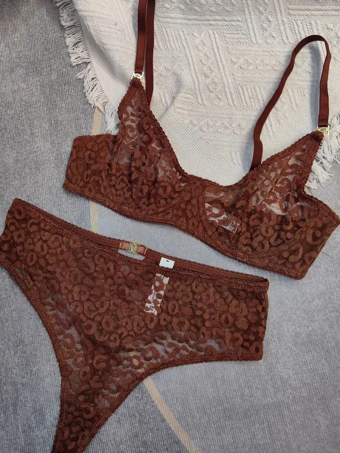 Jacquard-Spitzen-BH-Set