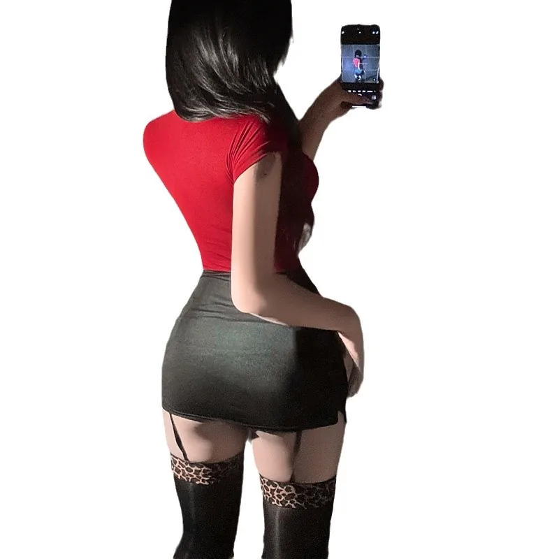 Minivestido de Fantasia de Secretária Justo ao Corpo