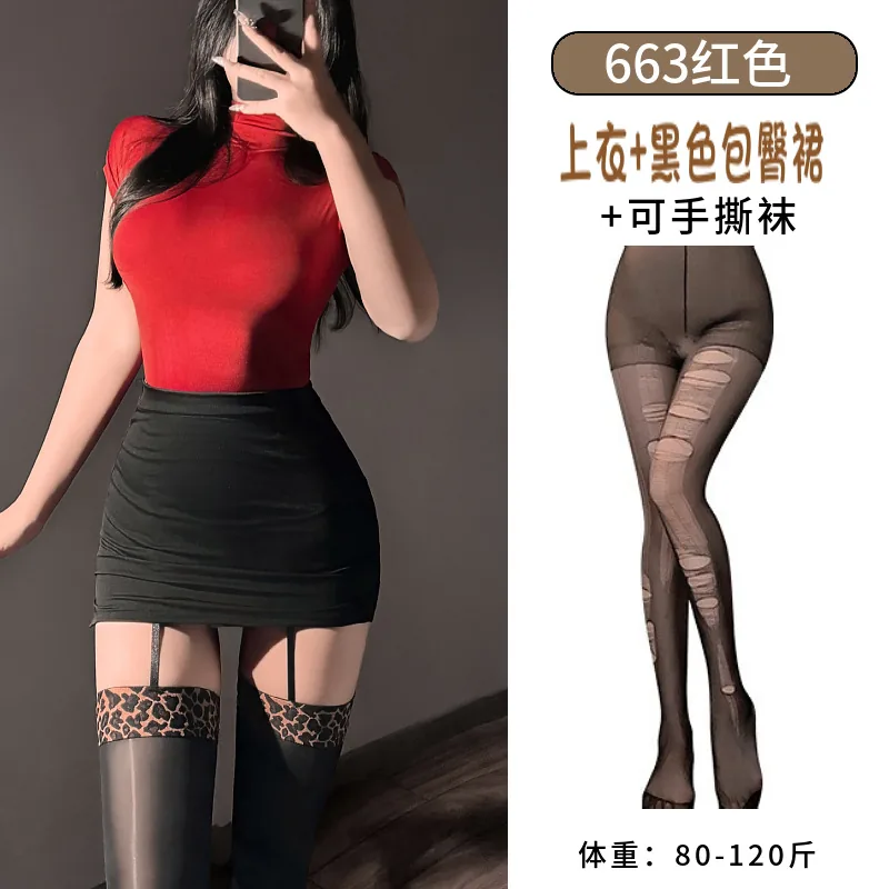 Minivestido de Fantasia de Secretária Justo ao Corpo