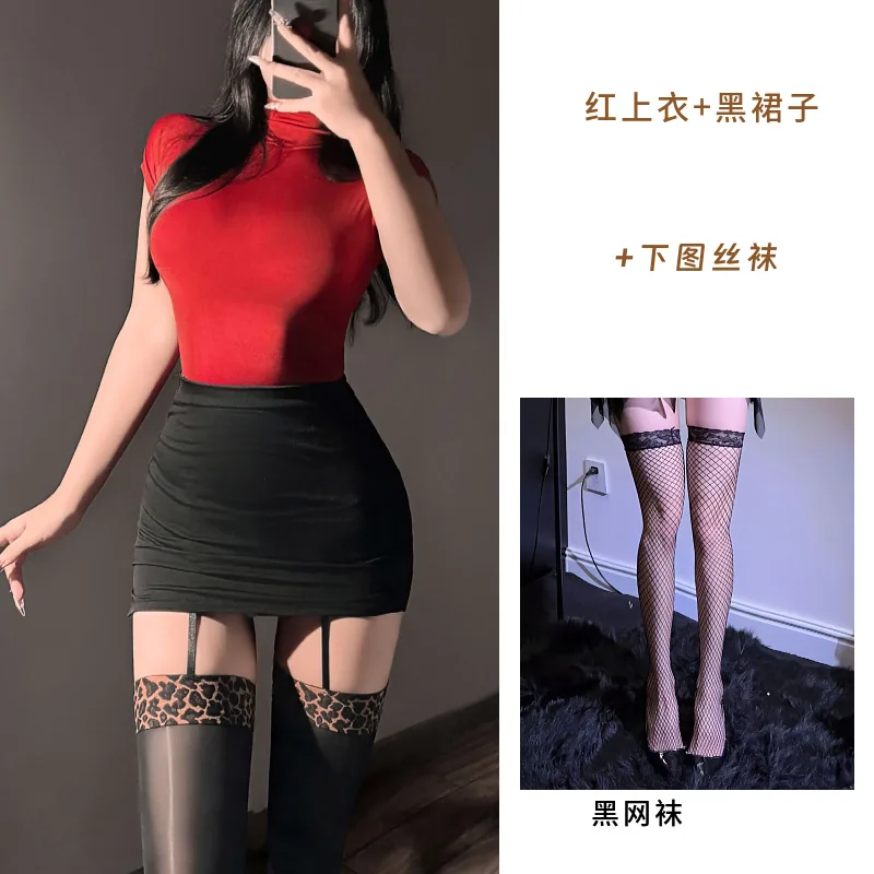 Minivestido de Fantasia de Secretária Justo ao Corpo