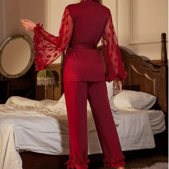 Mesh klokmouw satijnen lounge set
