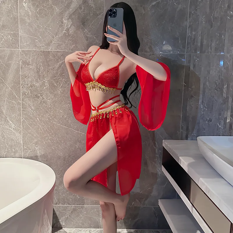 Ensemble robe style hanfu en dentelle vintage