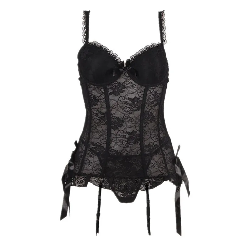 Conjunto de Camisola com Sutiã de Renda