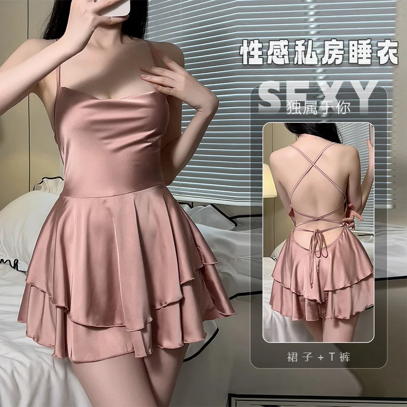Transparentes Mesh-Unterkleid mit tiefem Ausschnitt und Trägern