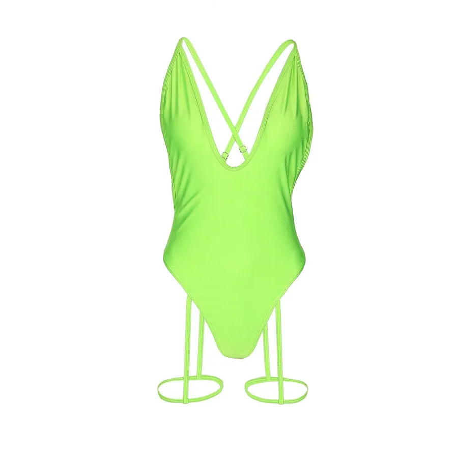 Body Fluorescente Verde com Alças