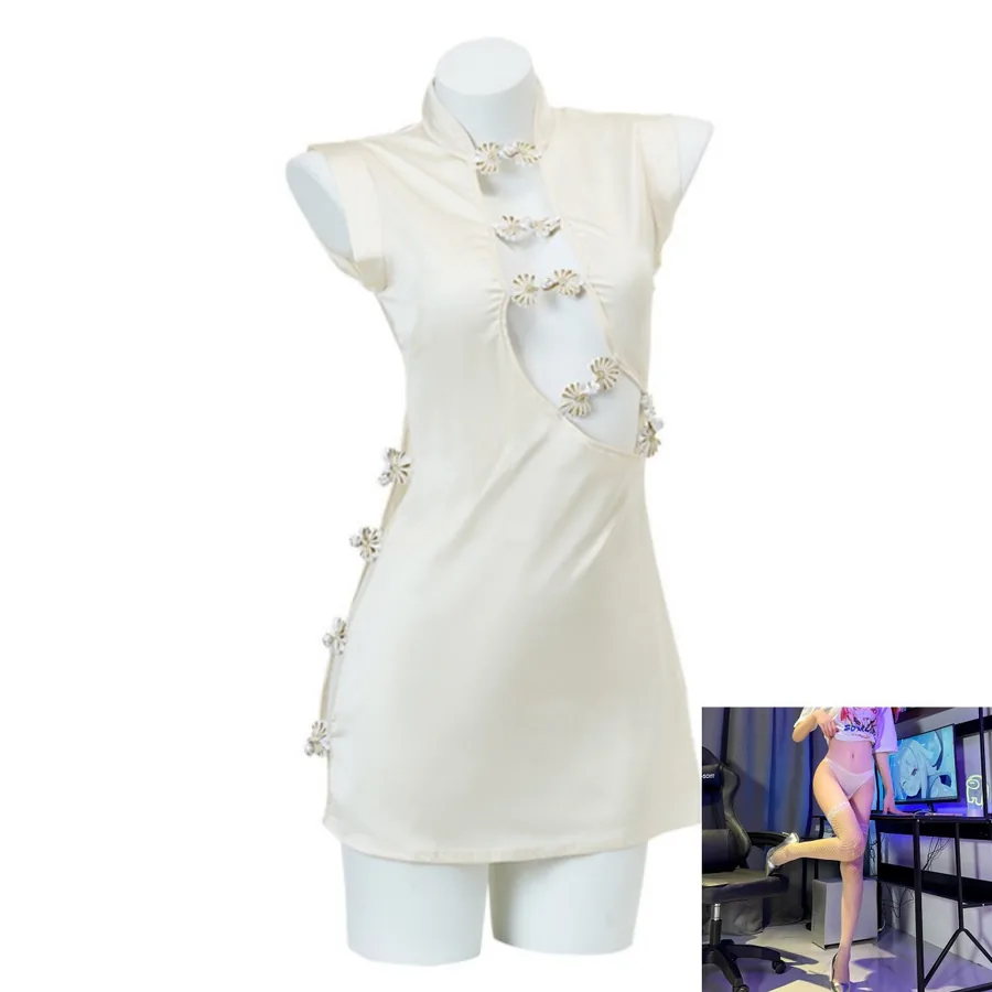 Zestaw kostiumu do odgrywania ról qipao z wycięciami