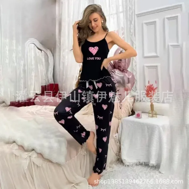 Ensemble pyjama caraco et pantalon imprimé
