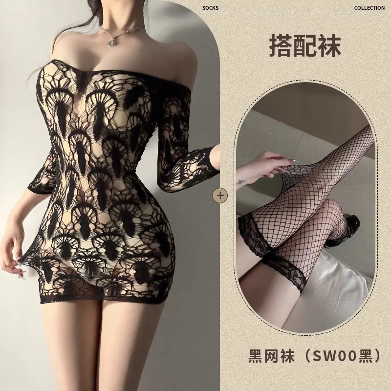 Black with black fishnet