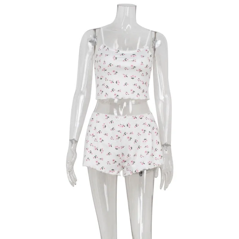 Set pigiama con canotta e shorts stampati