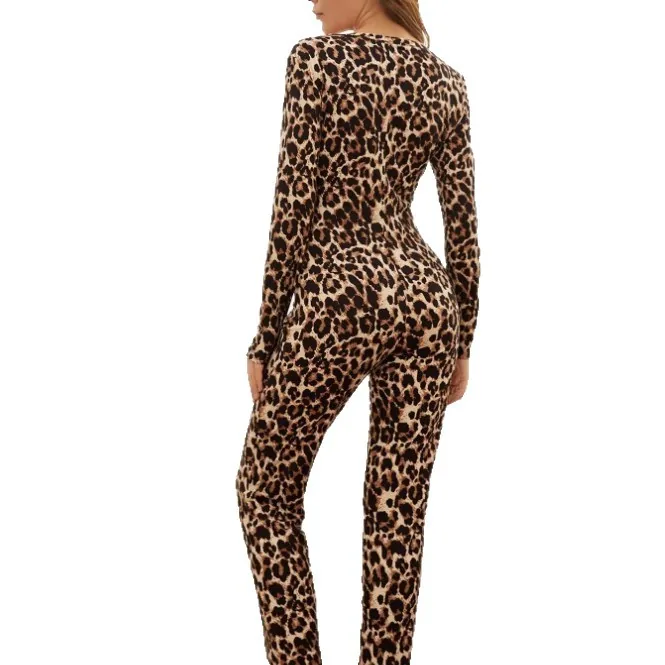Conjunto de body de cobertura total con estampado de leopardo