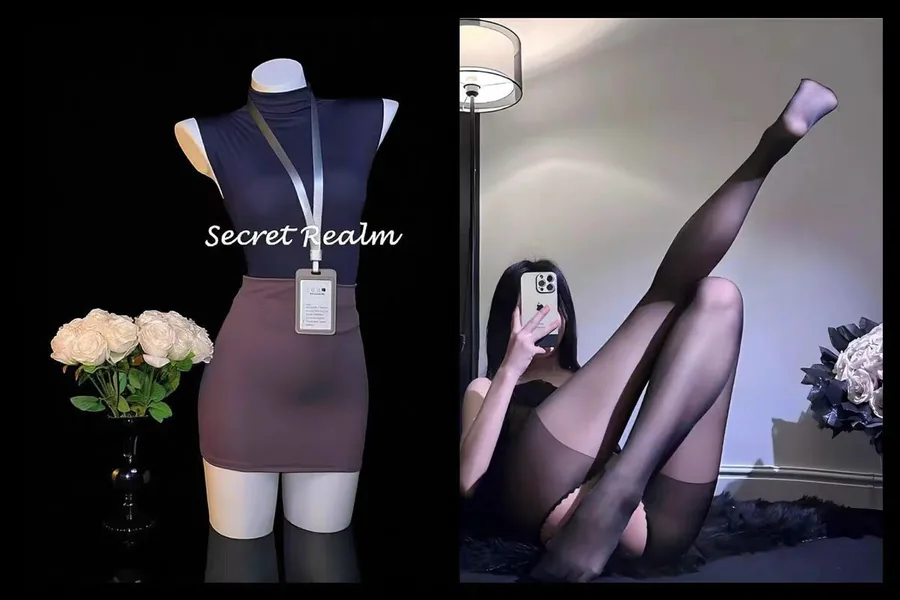 Conjunto de top sin mangas y falda de talle alto
