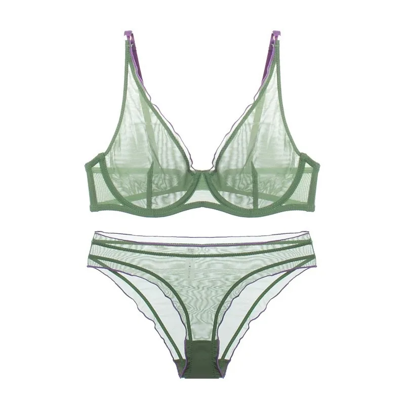 Conjunto de sujetador de malla transparente