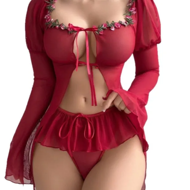 Set body a maniche lunghe con motivo floreale