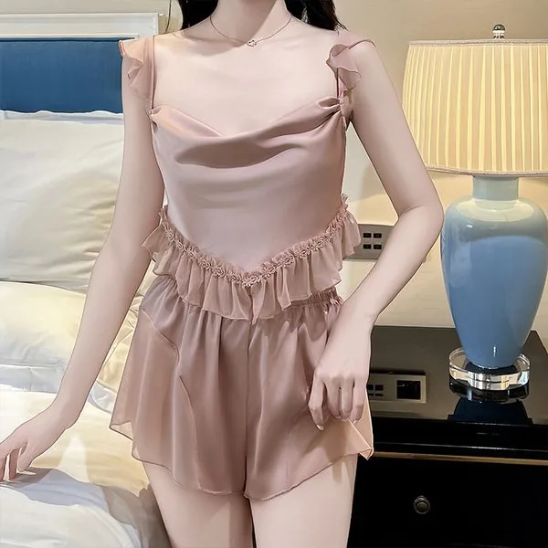 Set da notte con canotta in pizzo e slip