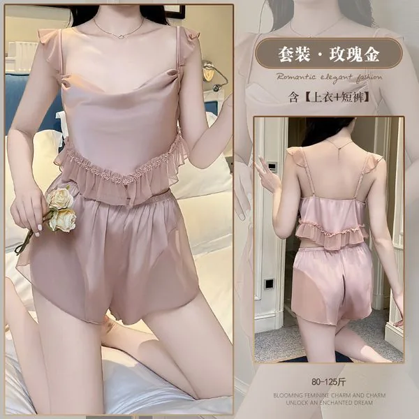 Set da notte con canotta in pizzo e slip
