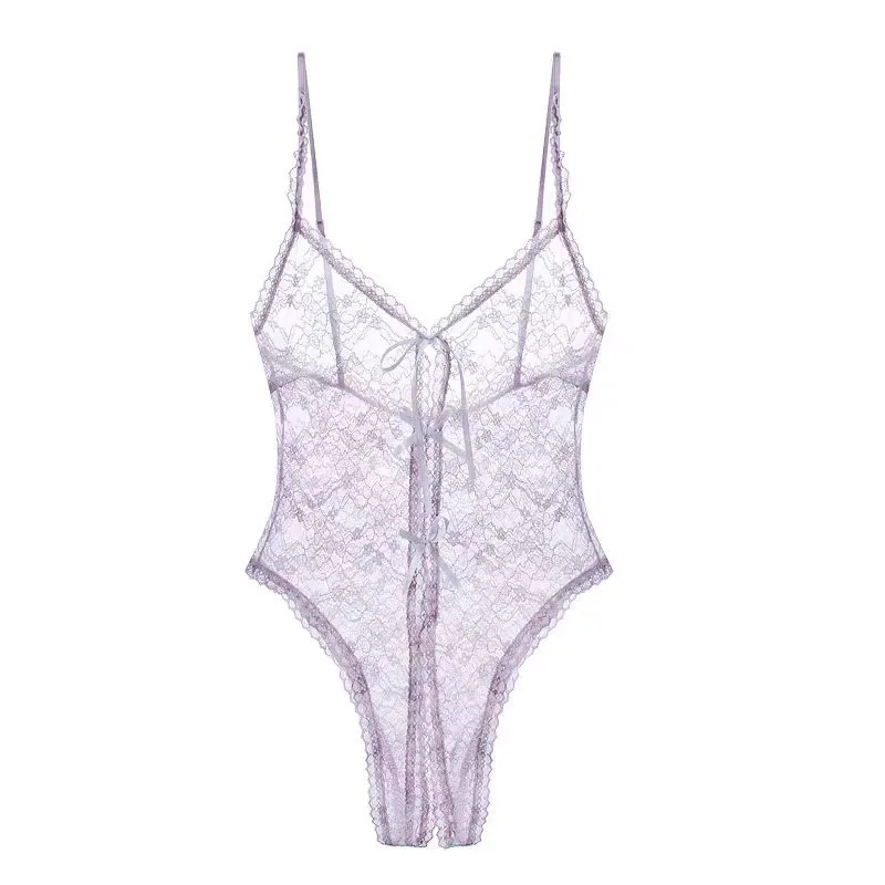 Spitzen-Cami-Bodysuit mit Satin-Morgenmantel
