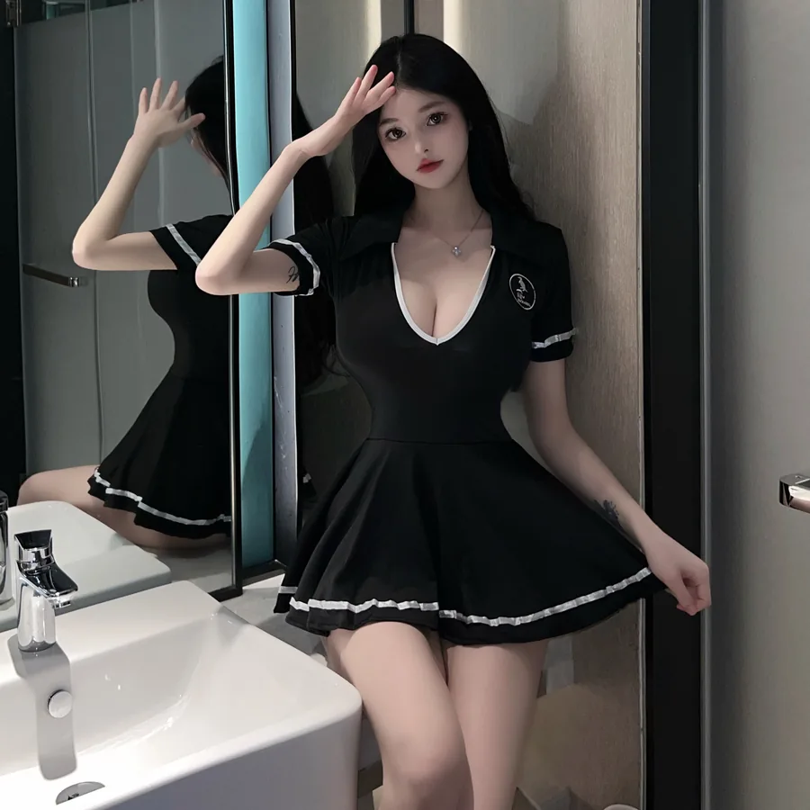 Bodysuit-Kostüm-Set im blauen Bunny-Girl-Stil