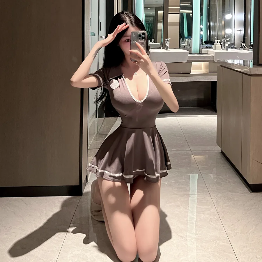 Bodysuit-Kostüm-Set im blauen Bunny-Girl-Stil