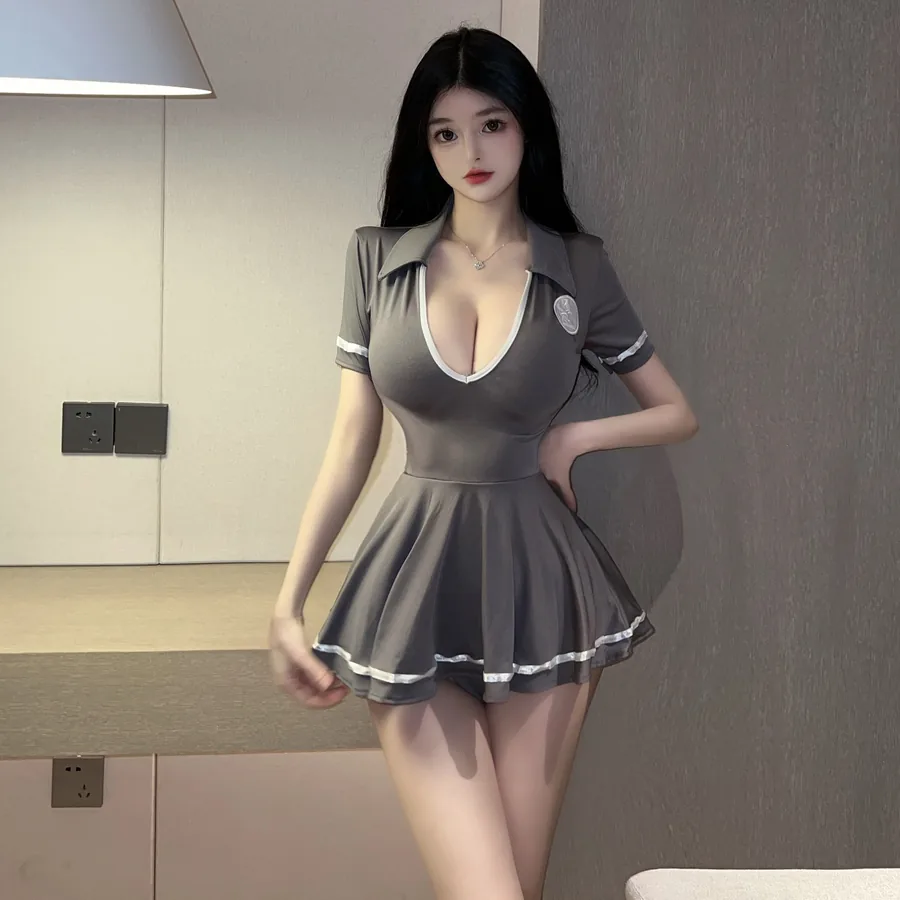 Bodysuit-Kostüm-Set im blauen Bunny-Girl-Stil