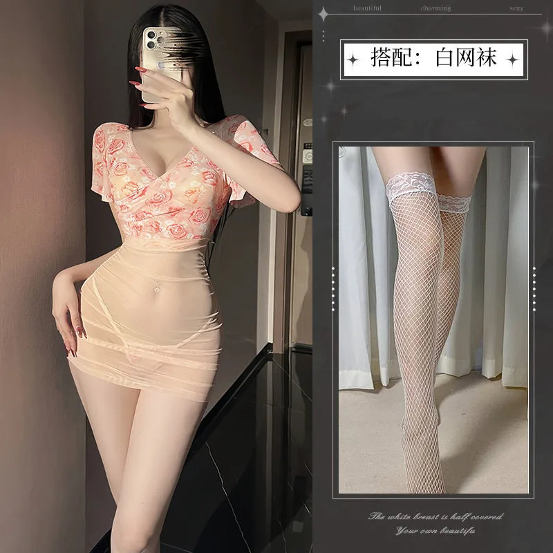 Pink with white fishnet