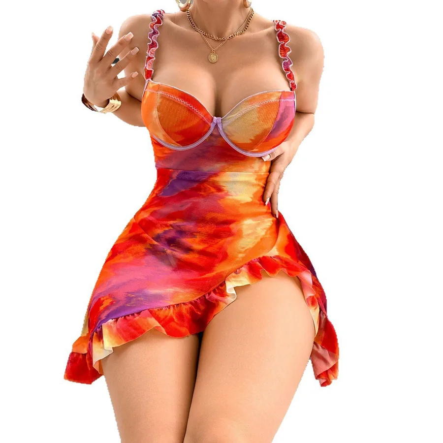Camisón de malla tie-dye