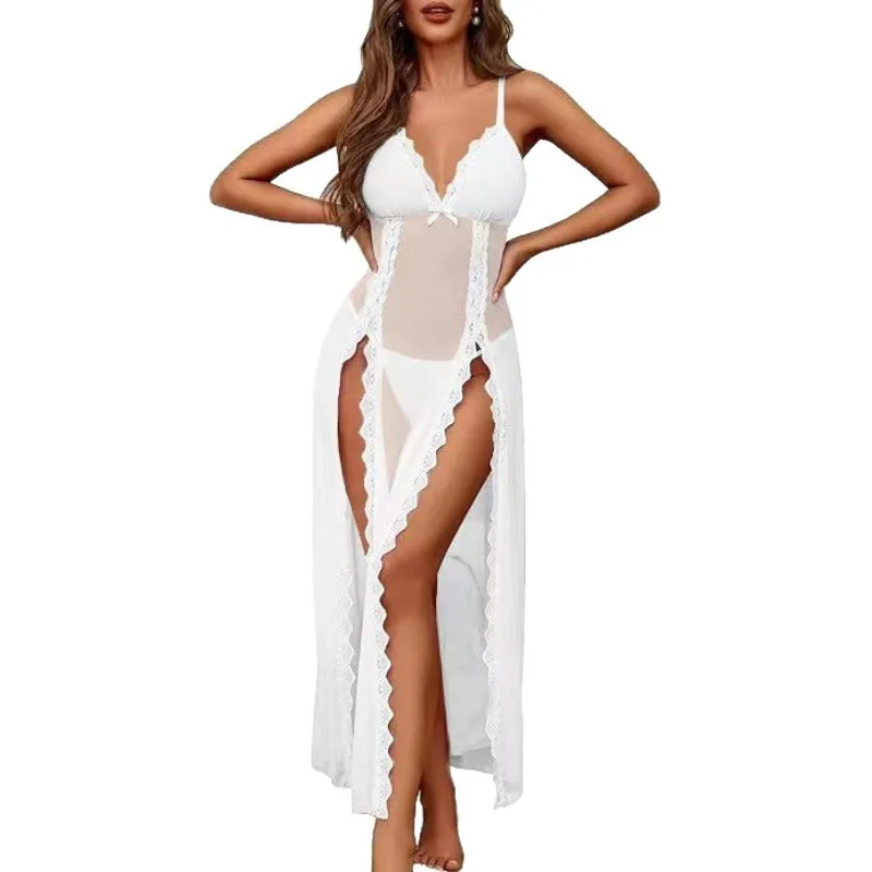 Ensemble nuisette en résille transparente avec culotte