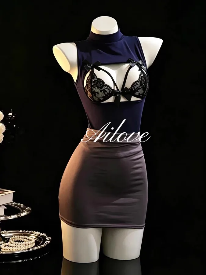 Sekretärinnen-Uniform-Set mit kurzem Bodycon-Rock