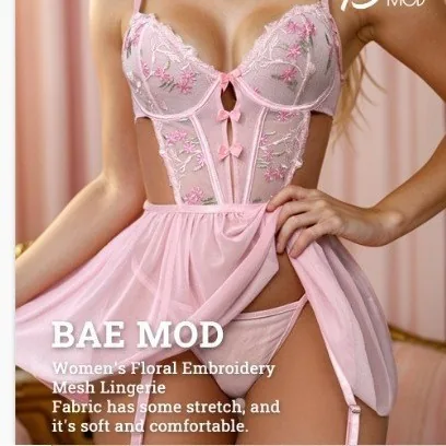 Nuisette babydoll en résille transparente