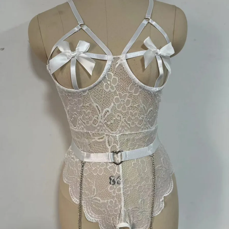 Body de Alcinha com Laço de Renda