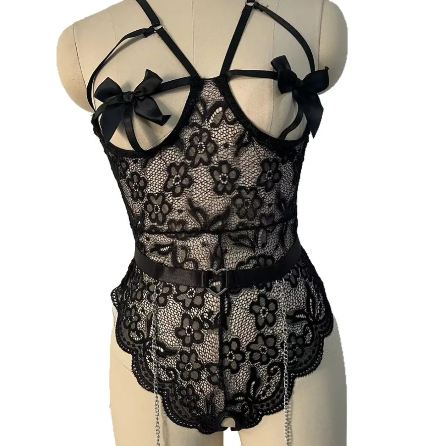 Body de Alcinha com Laço de Renda