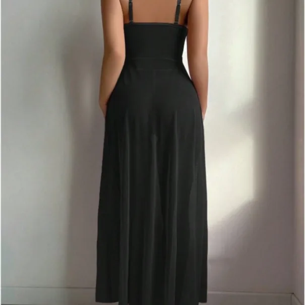 Lingerieset met lange cami-jurk van bloemenmesh