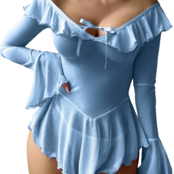Set vestito in mesh trasparente con spalle scoperte